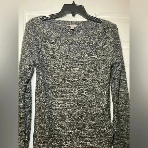 Athleta Gray/Black Heathered Fine Merino Wool Sweater Size XS Pockets Boat Neck - Picture 5 of 9